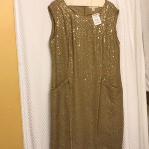 Michael Kors gold sequin dress, new with tags